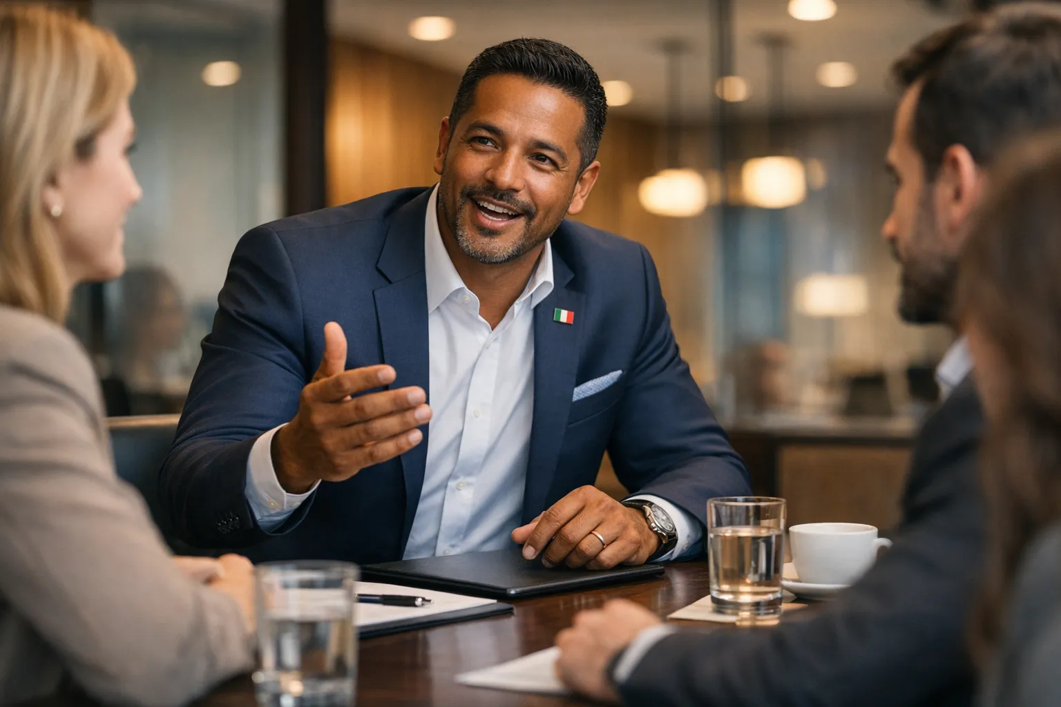 Professional struggling to speak up confidently in a business meeting