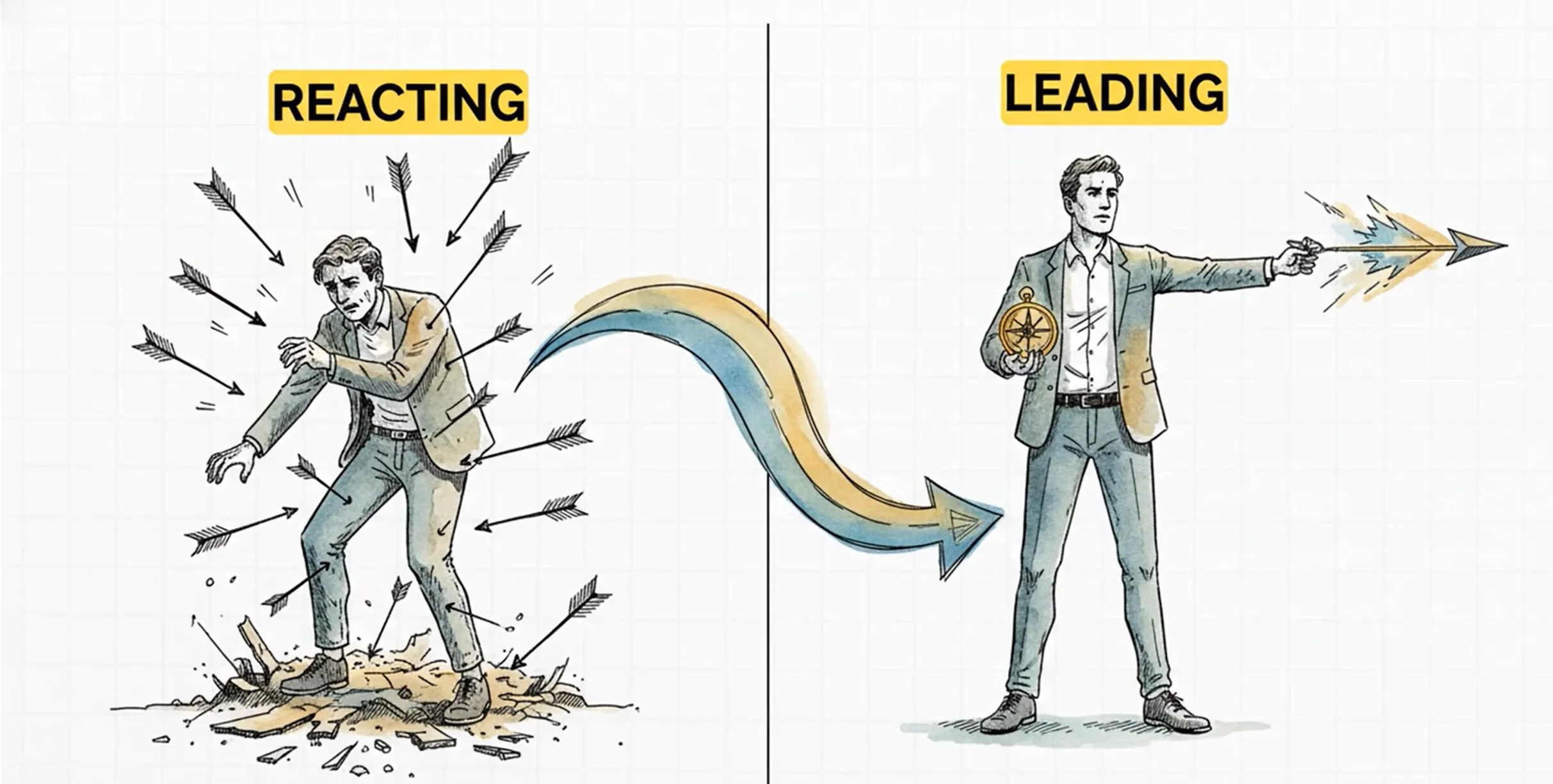 Senior executive confidently leading a boardroom presentation in English